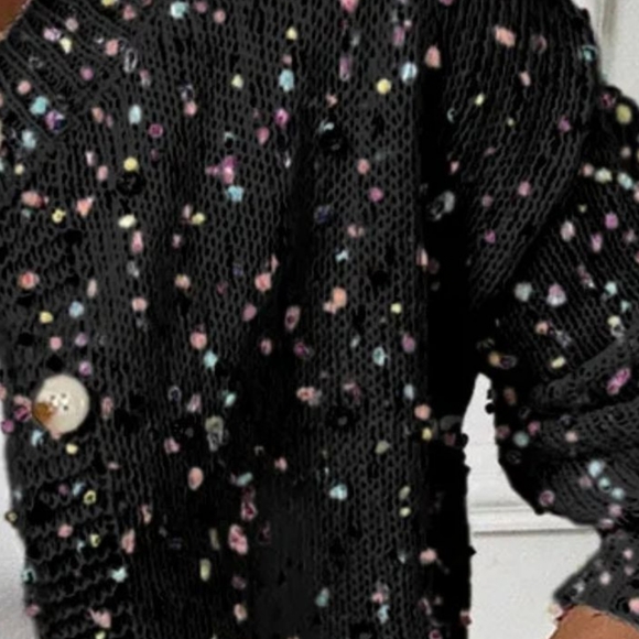 Lottie Confetti Cardigan - Black - Picture 3 of 5